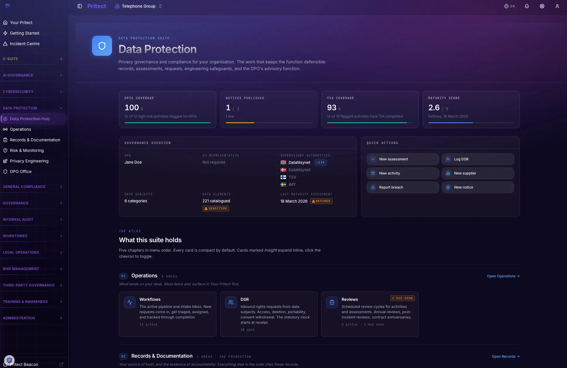 Data Protection screenshot